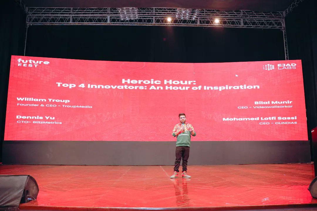 FutureFestPK's tweet photo. 📸 @BilalMunir1995, CEO, Videowalisarkar presented a Heroic Hour on 'How Fast Is Tech Transforming Pakistan?' at Future Fest 2024.

Watch Future Fest 2024 Broadcast: 
https://t.co/RHtdFgDyXt

#futurefest2024 #thinkimpossible #futurefestpk #SaveTheFuture https://t.co/ZgHtfifyvG