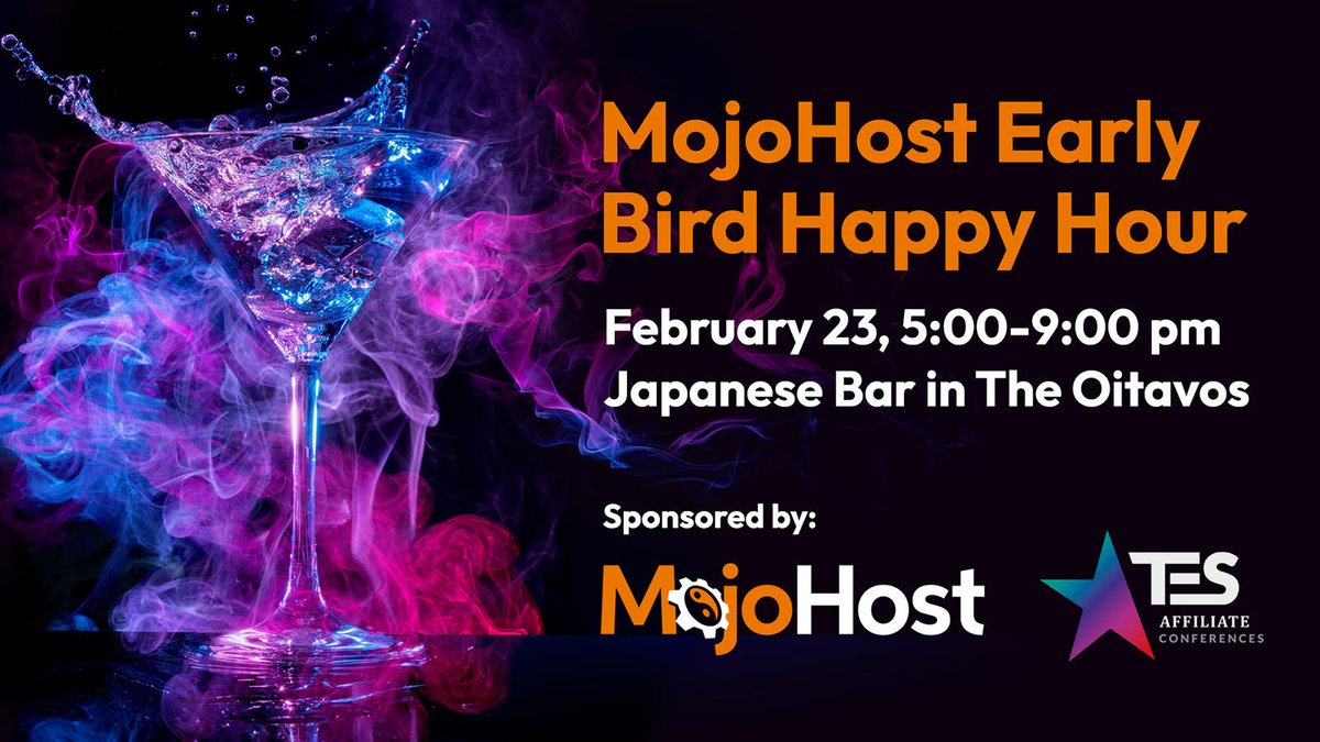 MojoHost (@mojohost) on Twitter photo 🍹As we prepare for the much-anticipated <a href="/TheEuroSummit/">The European Summit</a> , we invite you to join us for a special Early Bird #HappyHour networking event! Connect with fellow attendees, engage in meaningful conversations & have a Mojojito on us! 🧡#ThatsGoodMojo #TES2024 #TESCascais #TES 🍹As we prepare for the much-anticipated <a href="/TheEuroSummit/">The European Summit</a> , we invite you to join us for a special Early Bird #HappyHour networking event! Connect with fellow attendees, engage in meaningful conversations & have a Mojojito on us! 🧡#ThatsGoodMojo #TES2024 #TESCascais #TES