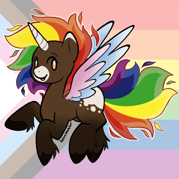 progress pride alicorn redraw!! i'm obsessed w them to be honest 
