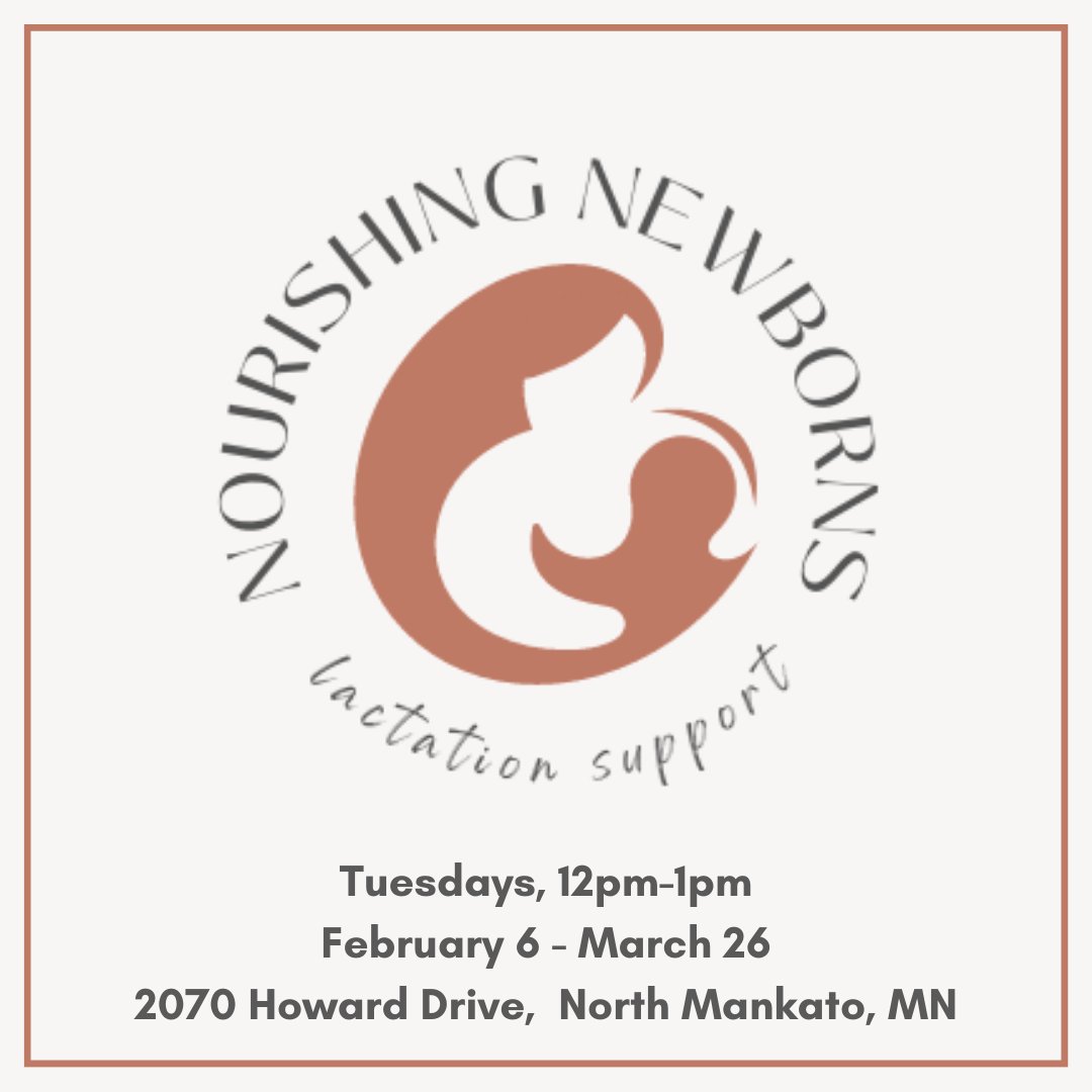 NicolletCounty's tweet photo. Nourishing Newborns, a free, drop-in lactation support resource offered by Nicollet County meets on Tuesdays, 12-1pm in North Mankato: 2070 Howard Drive. Expectant mothers,  nursing mothers, siblings, partners, and other supportive loved ones are all welcome! https://t.co/stL0ZMkhTv