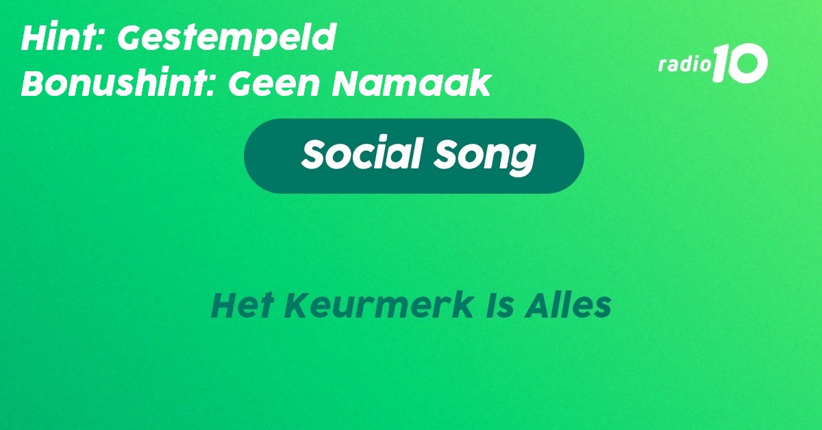 Veel makkelijker kunnen we de #Socialsong niet meer maken hoor! Welke Artiest + titel zoeken we? Let us know (da's Engels voor 'Laat het ons weten') via <a href="/Somertijd/">Somertijd</a> en wie weet spreken we je straks LIVE in de showwww!