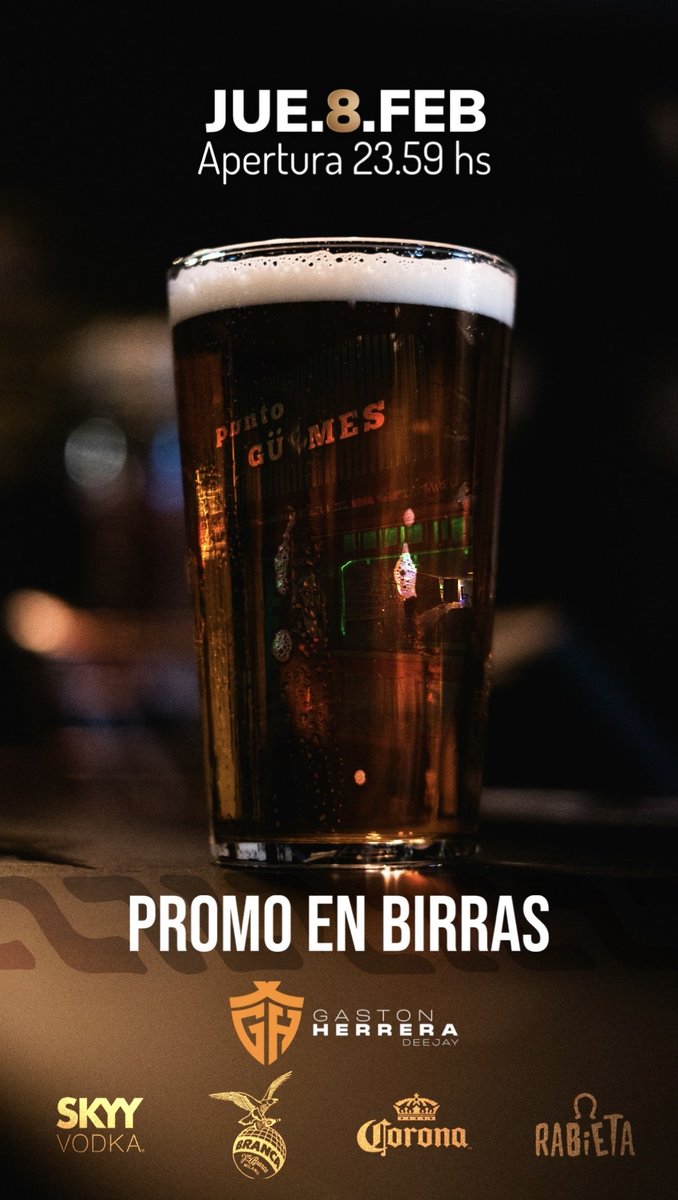 JUEVESSSSS DE PUNTO📍
Arrancamos el finde largo con todo🤝🏼
PROMOS EN CERVEZA🍻🍺
SANTA FE Y MILLER %30 MENOS HASTA LAS 2 🔥🔥🔥🔥
DJ <a href="/djgastonherrera/">Gastón Herrera Dj</a>