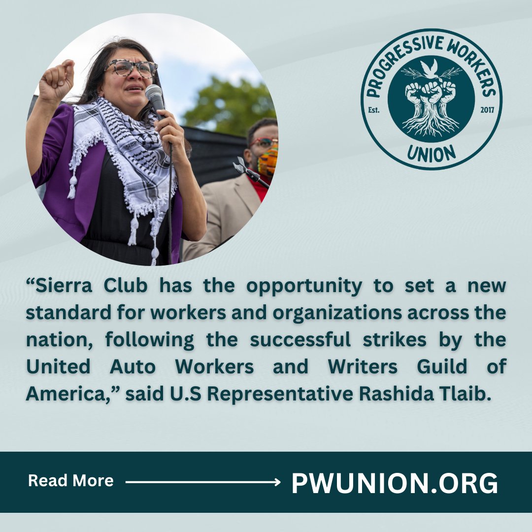 PWUnion1's tweet image. Thank you Director Mike Miller of @uawregion6 and @RashidaTlaib for your strong words in support of a fair contract for our members at the Sierra Club! And a huge thank you to all who signed our letters.

@BenJealous @SierraClub have a chance to be leaders. Let's get this done.