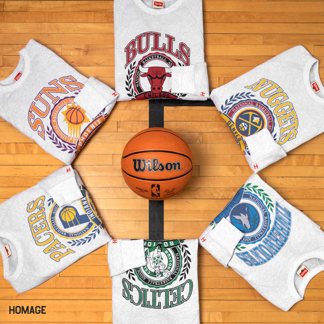 Inspired by classic looks from the 90s, our NBA crewneck collection is ready for tip-off. 🏀

Get comfy with a fleece for every team in the league, just in time for All-Star weekend. Find your team:  homa.ge/CrestCrewNBA ⭐️⭐️⭐️
