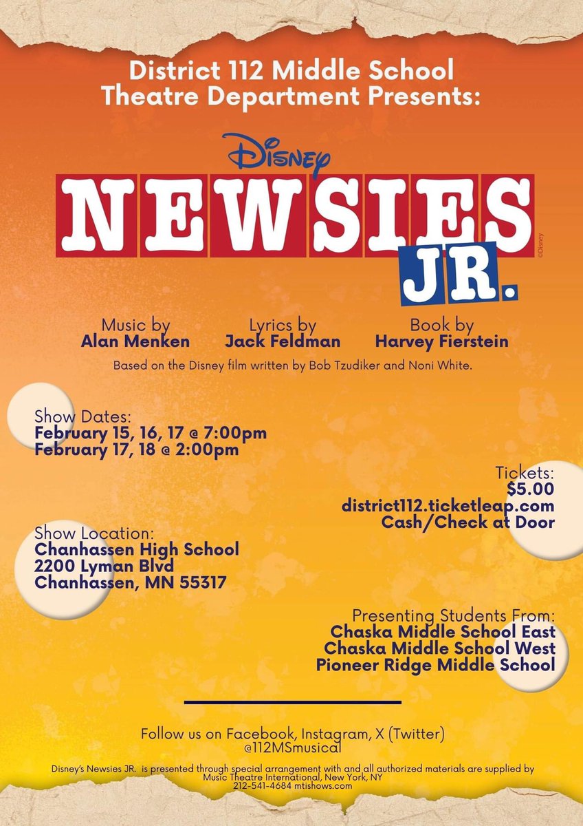 NEWSIES!!!!

district112.ticketleap.com