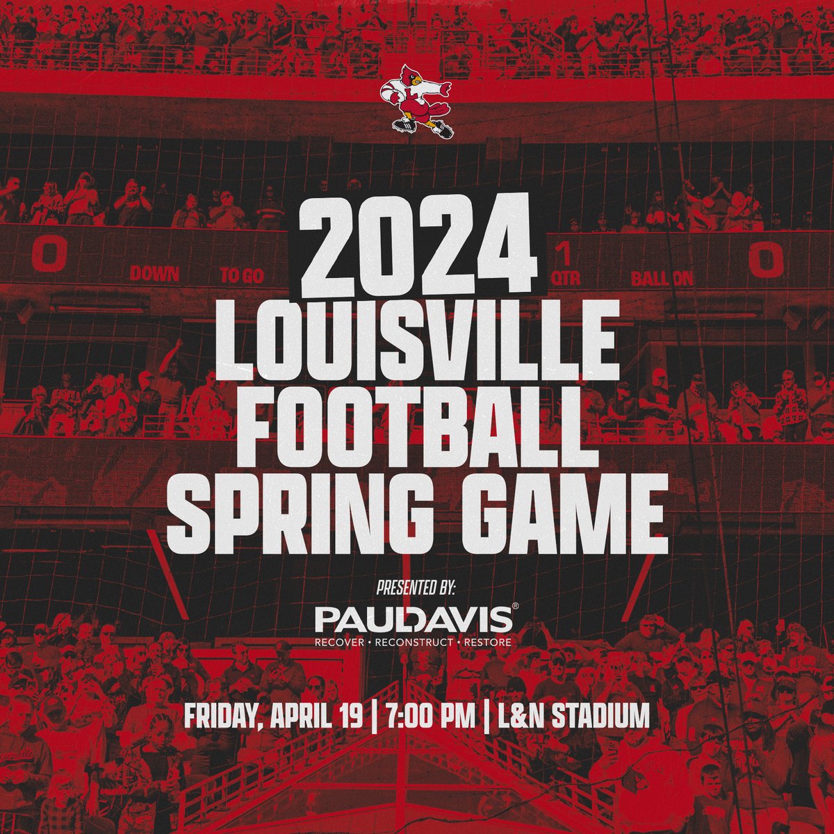 Save the date! 🏈 Spring Game 📅 April 19 🕖 7pm Details: uofl.me/3SN5lw7 #GoCards