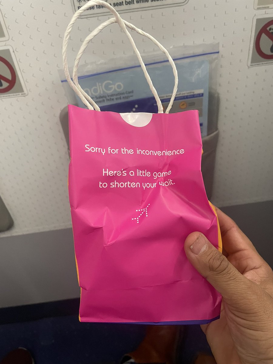 Great customer service from #indigo . Boarded 6E395 Delhi Mumbai about 45 minutes back for a 9:00 PM push back. At 8:45 the captain announced that ATC mumbai has not given clearance. By 9:15 we are given food packets.