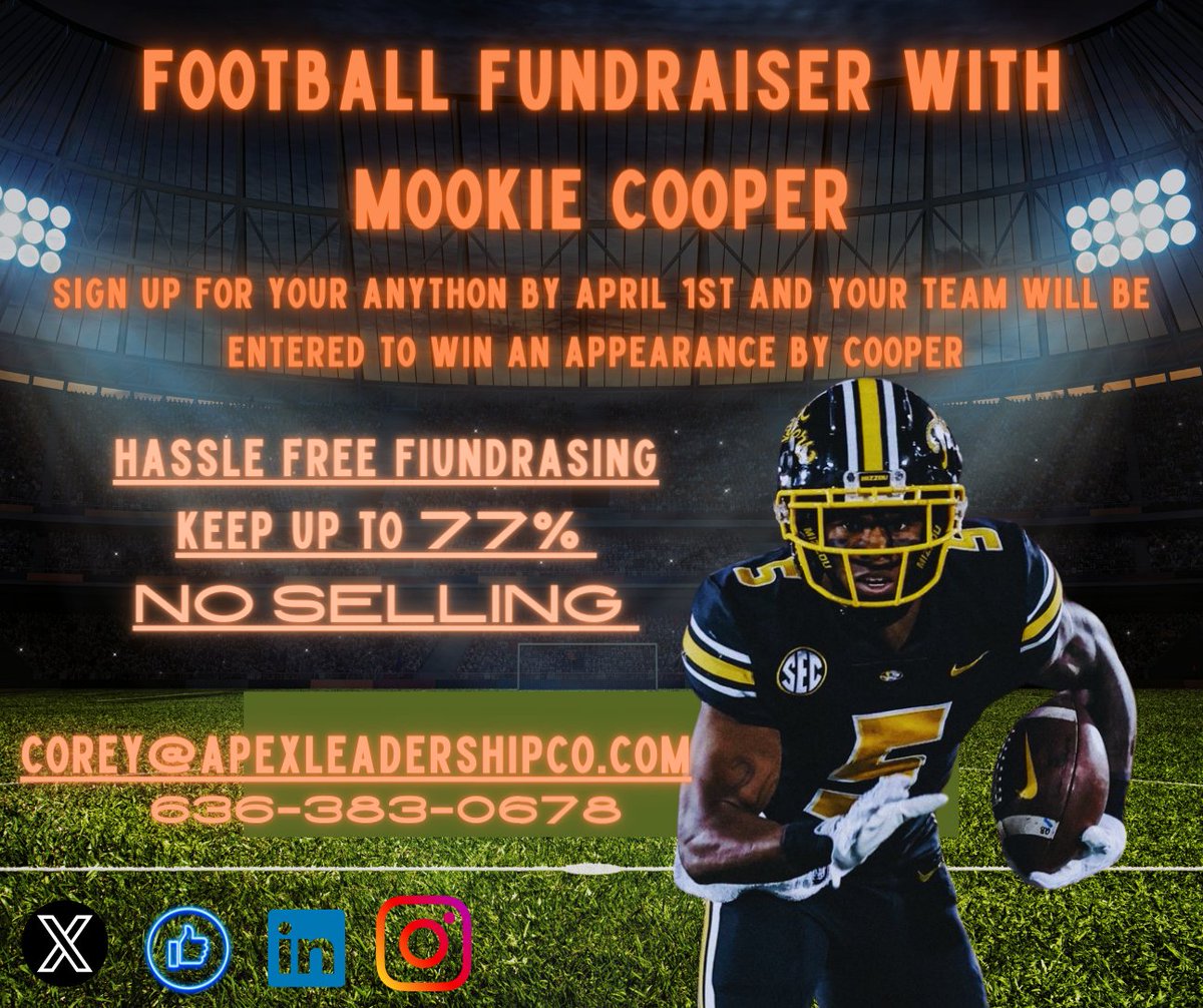 APEX_STL's tweet image. Local St. Louis and Mizzou star WR  @mcgetbusy5  at you next Football Fundraiser? Ask us how!!