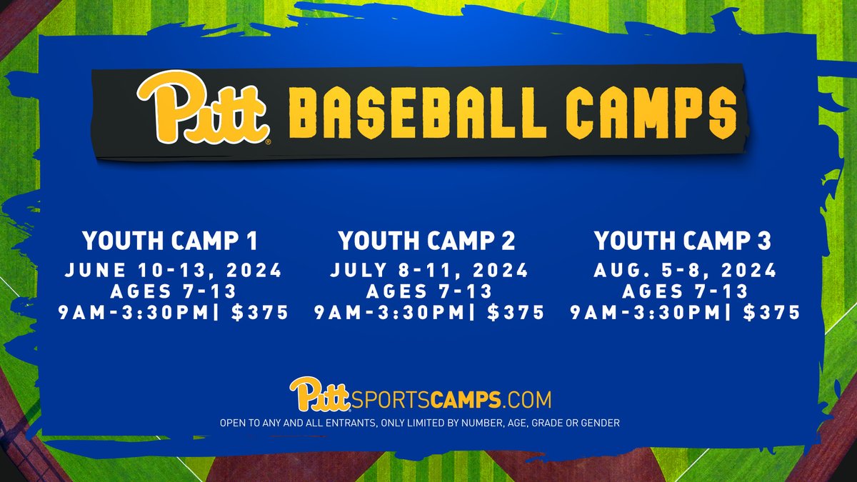 Pitt Baseball Recruiting and Camps (@h2pbaseballcamp) on Twitter photo Mark your calendars for an exciting summer of baseball at Charles L Cost Field! <a href="/Pitt_BASE/">Pitt Baseball</a>
pittbaseballcamp.com Mark your calendars for an exciting summer of baseball at Charles L Cost Field! <a href="/Pitt_BASE/">Pitt Baseball</a>
pittbaseballcamp.com
