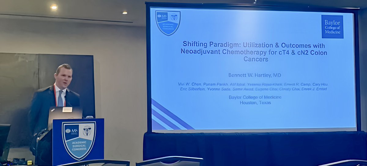 Christy Chai (@chai_christy) on Twitter photo Thx <a href="/BennettWHartley/">Bennett Hartley, MD</a> & great job👍presenting “Shifting Paradigm: Utilization & Outcomes with Neoadjuvant Chemotherapy for cT4 & cN2 Colon Cancers” #ASC2024 <a href="/AcademicSurgery/">Assoc4AcademicSurgery</a> <a href="/UnivSurg/">Society of University Surgeons (SUS)</a> <a href="/BCM_Surgery/">BCM_Surgery</a> <a href="/BCMGSRes/">BCM General Surgery Residency</a> <a href="/CampRamsay/">Ramsay Camp</a> <a href="/AtifIqbalMD/">Atif Iqbal, MD, FACRS</a> <a href="/khalil_rojas/">Yesenia Rojas-Khalil, MD,FACS</a> <a href="/BCMCancerCenter/">Dan L Duncan Comprehensive Cancer Center</a> Thx <a href="/BennettWHartley/">Bennett Hartley, MD</a> & great job👍presenting “Shifting Paradigm: Utilization & Outcomes with Neoadjuvant Chemotherapy for cT4 & cN2 Colon Cancers” #ASC2024 <a href="/AcademicSurgery/">Assoc4AcademicSurgery</a> <a href="/UnivSurg/">Society of University Surgeons (SUS)</a> <a href="/BCM_Surgery/">BCM_Surgery</a> <a href="/BCMGSRes/">BCM General Surgery Residency</a> <a href="/CampRamsay/">Ramsay Camp</a> <a href="/AtifIqbalMD/">Atif Iqbal, MD, FACRS</a> <a href="/khalil_rojas/">Yesenia Rojas-Khalil, MD,FACS</a> <a href="/BCMCancerCenter/">Dan L Duncan Comprehensive Cancer Center</a>
