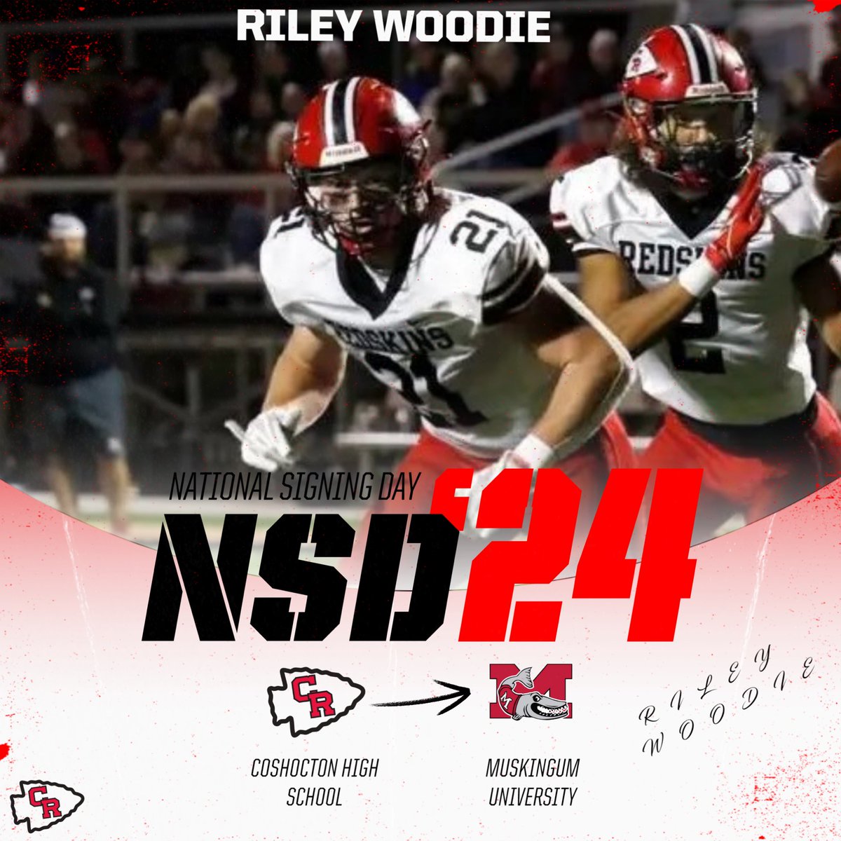 National Signing Day | 🖋️
Tuesday February 6, 2024

Football  | 🏈
Riley Woodie - Muskingum University 
#GoSkins