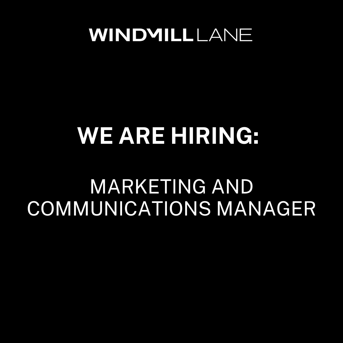 We are looking for a Marketing and Communications Manager! To see the full job description and to apply, please click on the following link: lnkd.in/e5SZKRqU Please send any questions to: recruit@windmilllane.com with ‘Marketing Manager’ in the subject line.