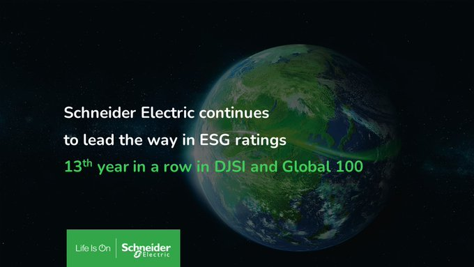 RhondaLDoyle's tweet photo. Proud to see #SchneiderElectric in the Top 10 of the Global 100 #MostSustainableCorporations! Together, let's continue to create a positive #impact https://t.co/kgczI8mMBw