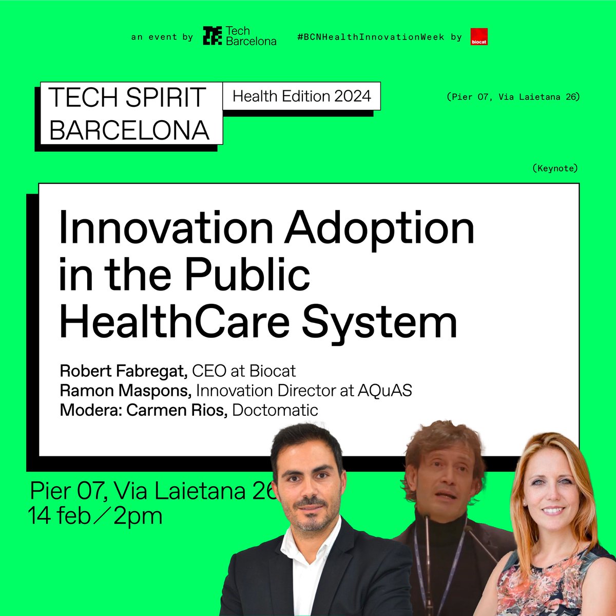 Tech Barcelona (@techbarcelona) on Twitter photo 🏥The Public HealthCare System joins #TSBHealth!
We'll have <a href="/AQuAScat/">AQuAS</a> & @biocat_cat discussing on innovation adoption with:
🔹Ramon Maspons (<a href="/AQuAScat/">AQuAS</a>)
🔹<a href="/robertfabregat/">Robert Fabregat ☮️🏳️🌈🏳️⚧️🟣🎗</a> (@biocat_cat)
🔸Moderator: <a href="/MissRivers/">Carmen Rios</a> (<a href="/doctomatic/">Doctomatic</a>)
✍️Sign up here
techbarcelona.com/event/tech-spi… 🏥The Public HealthCare System joins #TSBHealth!
We'll have <a href="/AQuAScat/">AQuAS</a> & @biocat_cat discussing on innovation adoption with:
🔹Ramon Maspons (<a href="/AQuAScat/">AQuAS</a>)
🔹<a href="/robertfabregat/">Robert Fabregat ☮️🏳️🌈🏳️⚧️🟣🎗</a> (@biocat_cat)
🔸Moderator: <a href="/MissRivers/">Carmen Rios</a> (<a href="/doctomatic/">Doctomatic</a>)
✍️Sign up here
techbarcelona.com/event/tech-spi…