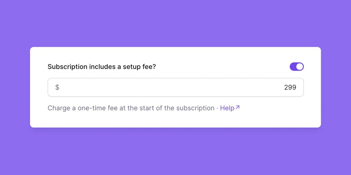 lemonsqueezy's tweet photo. ✨ New: Subscription Setup Fees  ✨

Want to add a setup fee to your subscription products?

Well, now you can!

Enable this option, and we'll apply a one-time, up-front charge in addition to the recurring subscription fee 😎 https://t.co/NkdkpiGJf9