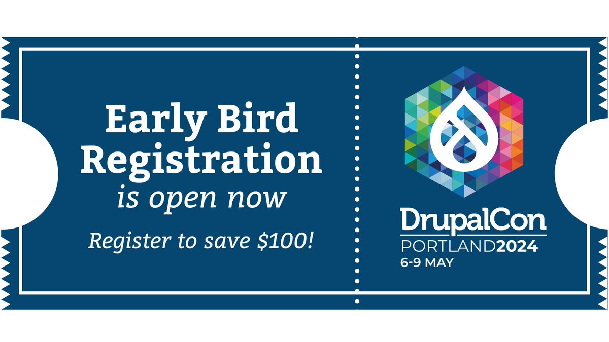 #DrupalConPortland registration is NOW OPEN 🎉🎟️ During the Early Bird window, you'll save $100 on the ticket price. Join us in the City of Roses to network, collaborate, and learn with the #Drupal community🌹 See you in #Portland! Register now: events.drupal.org/portland2024