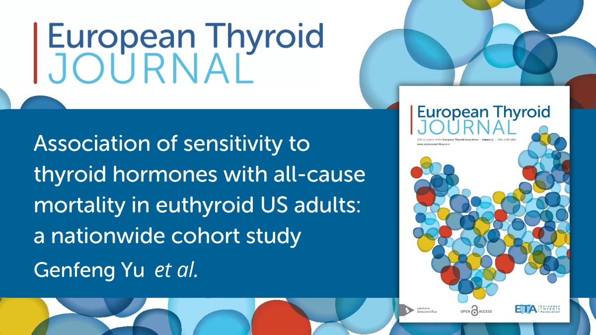 Check out this recently published study by Genfeng Yu et al. investigating the associations of various #thyroid sensitivity indices with all-cause mortality among euthyroid individuals residing in communities across the United States. ➡️ ow.ly/aNfT50Qyg2e