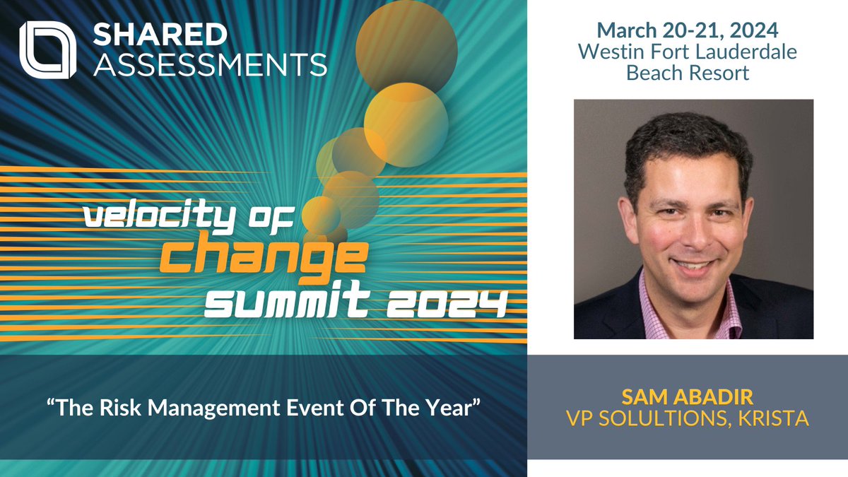 💬 Introducing #SAsummit24 Speaker: Sam Abadir, VP Solutions at Krista

Sam will be speaking about #AI Policies and Best Practices for #TPRM. Want to hear from Sam and other #RiskManagement professionals?

Learn More: ow.ly/bTsy50Qy88R