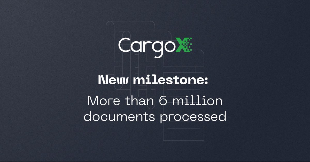 6 million and counting! The CargoX Platform for Blockchain Data Transfer just passed a major milestone with 6 million processed electronic trade documents. The platform is used to create and share electronic trade documents, helping create digital trust in the digital world.#ebl