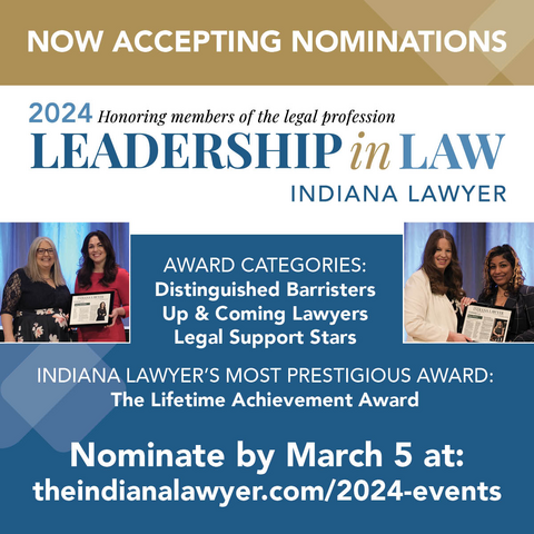 Do you know a legal professional who has demonstrated exceptional leadership, dedication, and innovation in the field of law? Learn more about the Leadership in Law event and submit your nominations! 

ow.ly/M40m50Qyl6j

#LIL2024 #IndianapolisBusinessJournal #IndianaLawyer