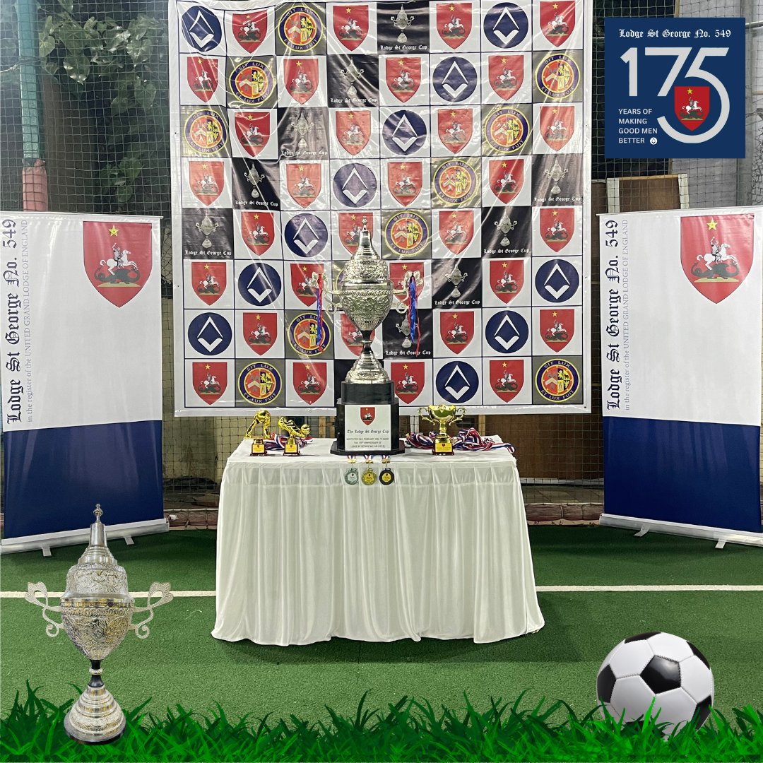 To the victor go the spoils! The #LodgeStGeorgeCup along with the individual awards (Player of the Tournament, Golden Boot &amp; Golden Gloves) as well as the medals for the 1st, 2nd and 3rd placed teams
<a href="/UGLE_GrandLodge/">United Grand Lodge of England</a> <a href="/DglBomEC/">DGL_Bombay</a>