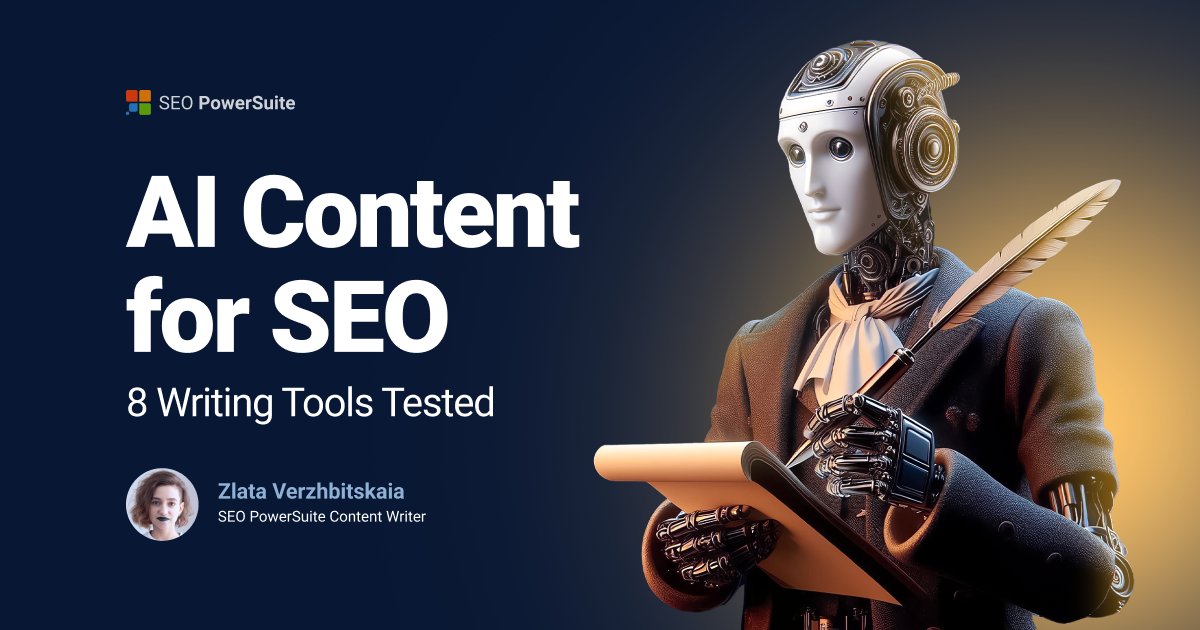 seopowersuite's tweet photo. Looking for AI content writing tools? 🤖✍️We've tried and tested 8 popular solutions. 

Check them out: https://t.co/doTTBdLIOg https://t.co/AumNs9oZw3