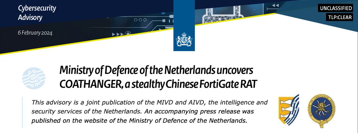 New fantastic report -- Chinese APT intrusion into Ministry of Defence (MOD) of the Netherlands. ncsc.nl/documenten/pub…