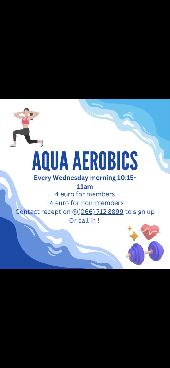 Get Aqua fit at the Aqua Dome!!💦🤸‍♂️ A great way to keep fit and healthy and great fun too🤪. Every Wednesday morning 10:15-11am, sign up by contacting reception or calling in☺️. #lovetralee #aquaaerobics #explorekerry #explorethekingdom