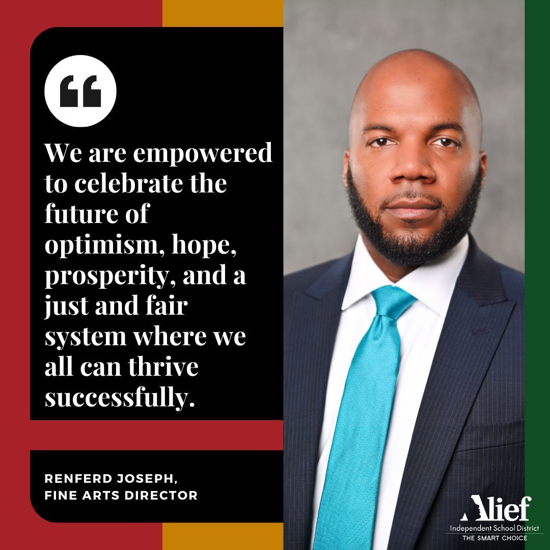 Shining a spotlight on our trailblazing Fine Arts Director during #BlackHistoryMonth! As the first Black Fine Arts Director in Alief ISD, he's a visionary who believes in celebrating Black history daily. Let's honor his dedication to inclusivity and cultural enrichment! 🎨
