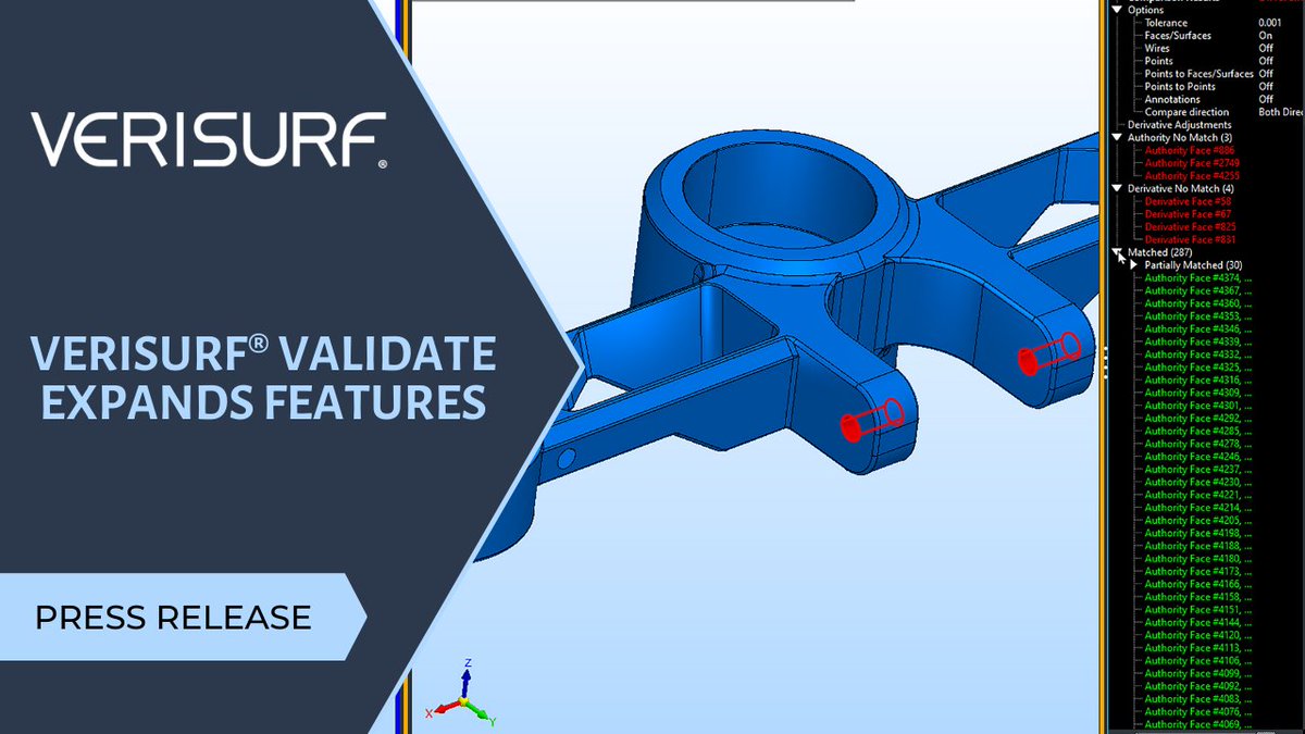 Verisurf VALIDATE Expands Features – Direct Access to Kubotek Kosmos Validate Software enhanced standalone version. Helping to meet aerospace CAD translation validation and DPD standards. zurl.co/VHAK #verisurf #mastercam #metrology #manufacturing #inspection #dpd