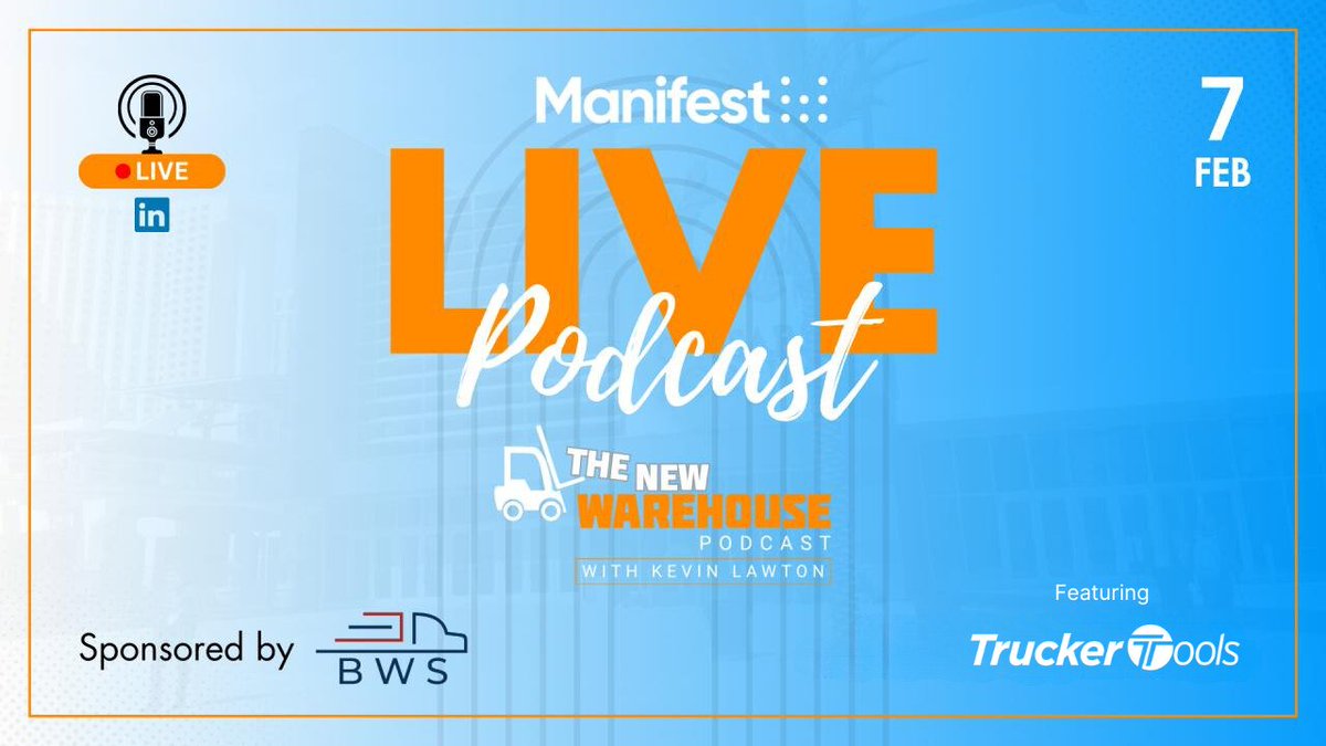 trucker_tools's tweet image. Catch our CEO, @karyjablonski, at #Manifest2024 this week! Join her at Booth 1826 for @TheNewWarehouse  live podcast on Wednesday, 10am PT. Freight brokers, discover how #TruckerTools can increase your visibility compliance and help you source more vetted carriers.
