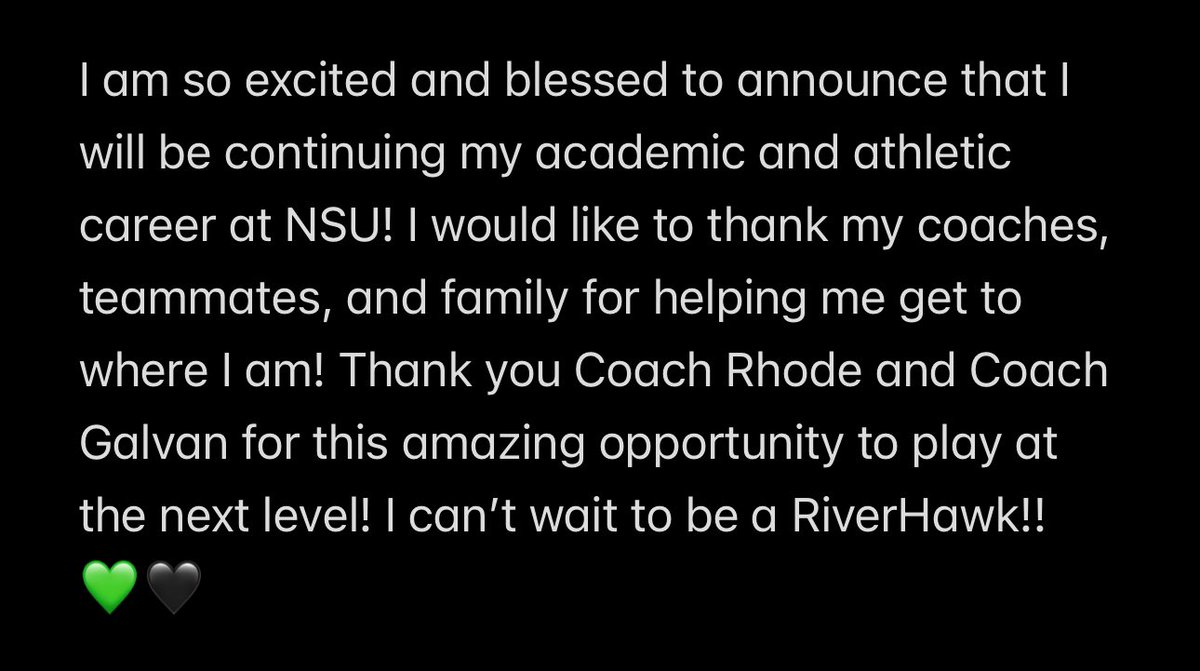 Kimballcam1's tweet photo. 💚🖤💚🖤
#TeamNSU #RiseHigh #committed @coach_rhode @Hayleighmarie16 @RiverHawksSB @cat_softball @PiedmontAth @Piedmont_Iron @As_18_Premier https://t.co/K6PgKD6ri0