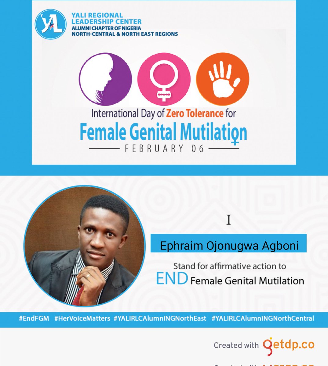 PastorEphraim's tweet photo. I condemn all forms of FGM/C, it is a violation of the human rights of women and girls and a form of violence against women.
#EndFGC
#EndFGM
#HerVoiceMatters
#YALIRLC
#YALI
#YALINetwork
#jefecworldwide
#yalirlcnigeria https://t.co/Edm3gmK9is