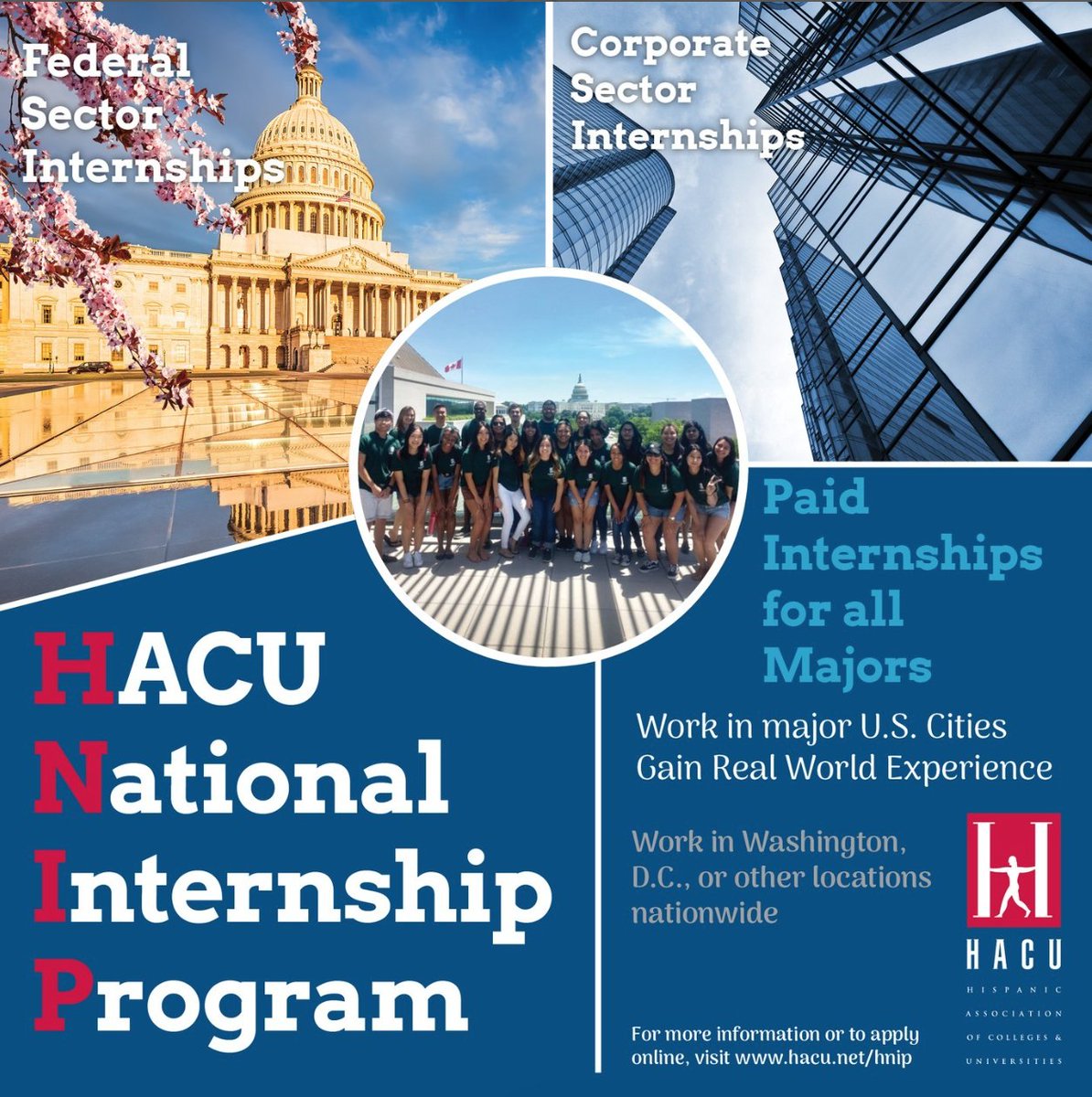 The application deadline for the HACU National Internship Program summer 2024 session has been extended to February 16, 2024.

Apply Here 🔗: hacu.net/hacu/Apply.asp
 #InternWithHACU #bmcc #cuny #experience