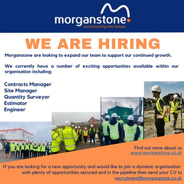 We have a number of exciting opportunities available. Send your CV to recruitment@morganstone.co.uk 👍
