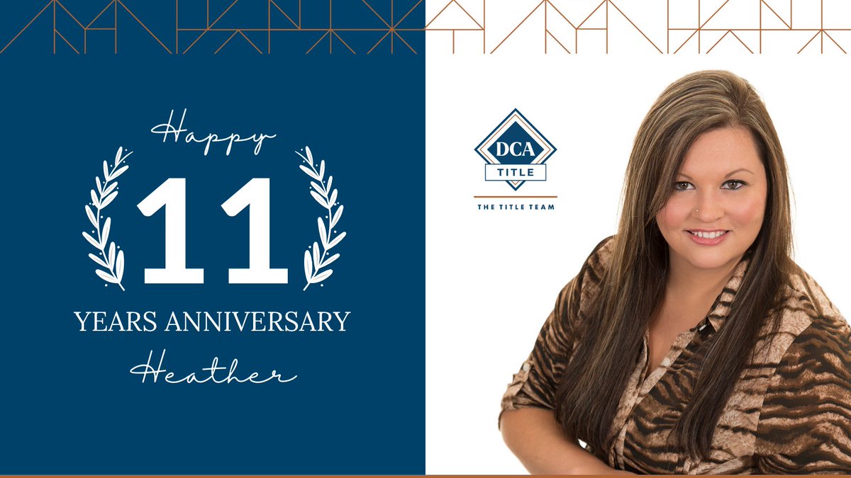 ✨ Happy Anniversary Heather and thank you for contributing to our success for the past 1️1 years! 🎉
.
#dcatitle #happyanniversary #dcateam #titleinsurance #titleindustry #closingservices #twincities #thetitleteam #realestate #escrow #titlecompany