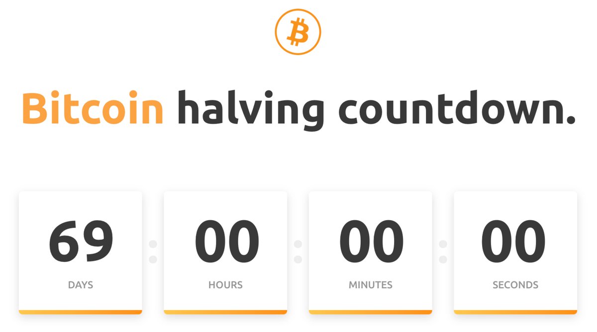 69 days until the #Bitcoin halving. Nice.