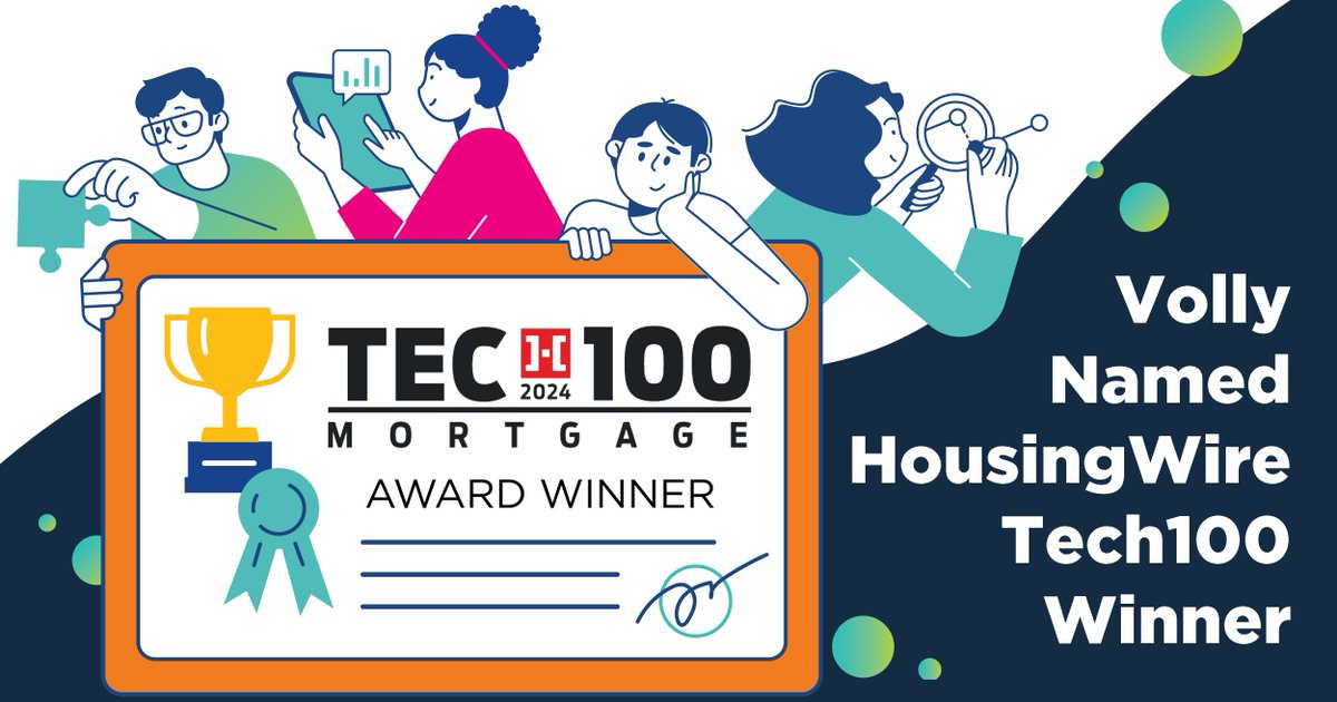Volly was named a HousingWire 2024 Tech100 Mortgage winner!

The award is a testament to the hard work, commitment, and ingenuity of Volly’s team members and the value of the products and services it provides to today’s banks and lenders.

#Awards2024 #MortgageIndustry #Tech2024