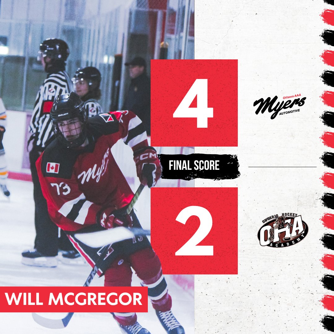 MyersU18AAA's tweet photo. Myers Win! The boys continue to ride the hot hand with a 4-2, win over OHA!
Tune in on Thursday night as the squad looks to extend the streak to 3 against the 67's!
--- @heoaaaleague @myers_aaa @spotlighthcky

📷- @jc1production

 #AAAHockey  #minorhockeycanada  #RollMyers https://t.co/1qFqFjMyUR