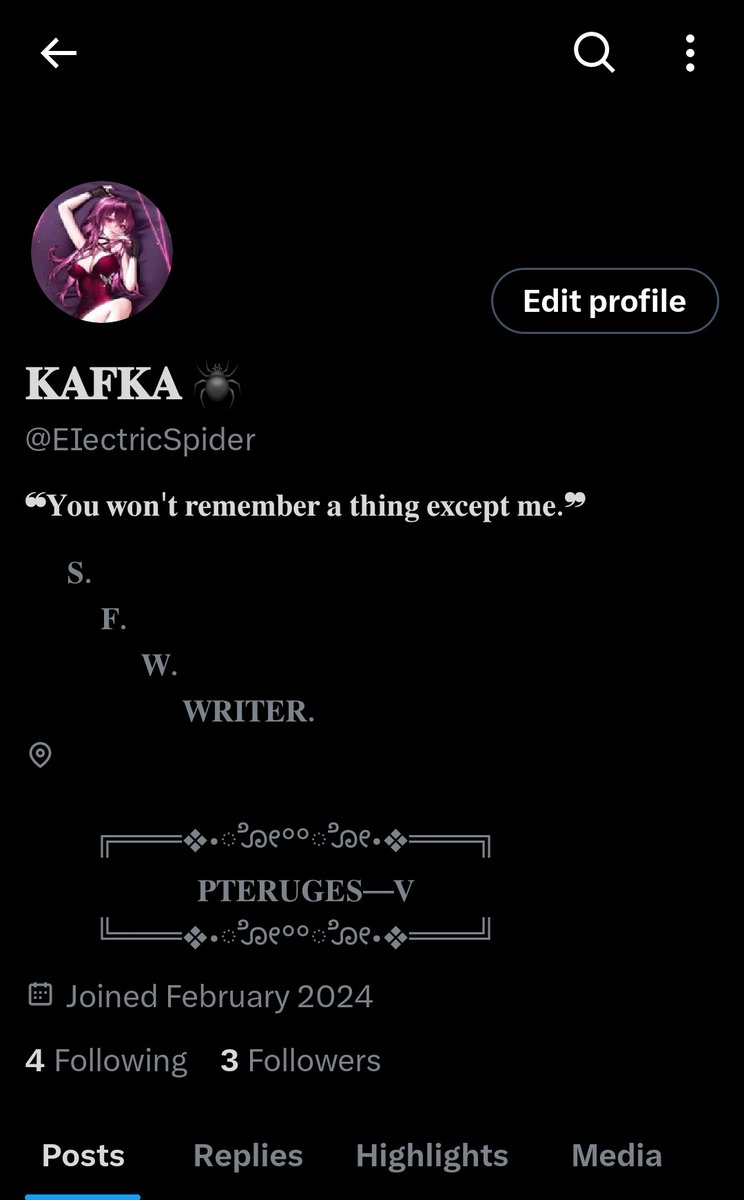 🌹| I made a new muse !! 

@EIectricSpider