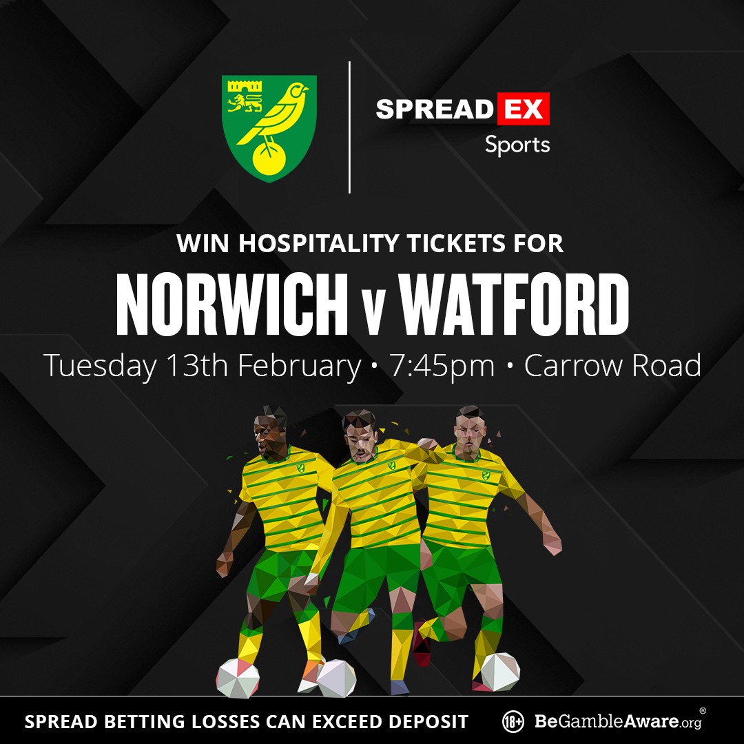 SpreadexSport's tweet image. 🚨Competition Time🚨

How do you fancy the chance to win VIP tickets to @NorwichCityFC 🆚 Watford?!🎟️

For the chance to win🥇

1⃣ Follow us + Repost this post + Tag two mates♻️
2⃣ Enter your details in the entry form below⤵️
spreadex.com/norwichhosp

TS&amp;amp;C's Apply🔞