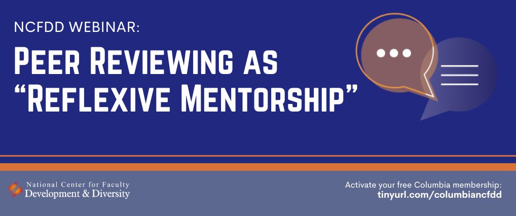 Don't miss the @NCFDD webinar 'Peer Reviewing as Reflexive Mentorship.' Speaker Rebecca T. de Souza will explore the pivotal role of peer review in fostering inclusive knowledge democratization. 2/20 at 2pm: bit.ly/4aZ9YKX
