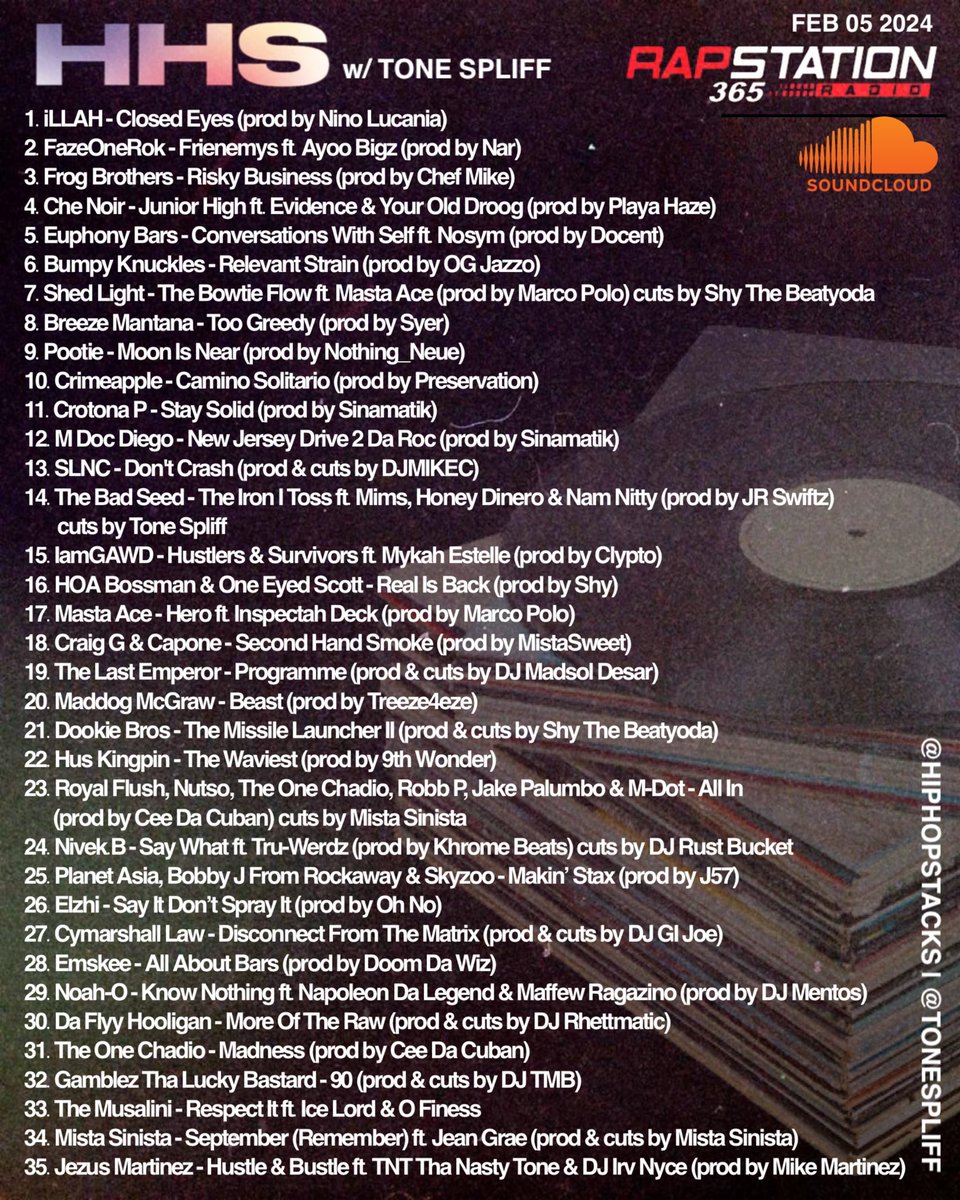 ToneSpliff's tweet photo. Check this week’s Hip Hop Stacks playlist. Catch the replay all week on @Rapstation365 

#boombap #undergroundhiphop https://t.co/bx2eYmGaVW