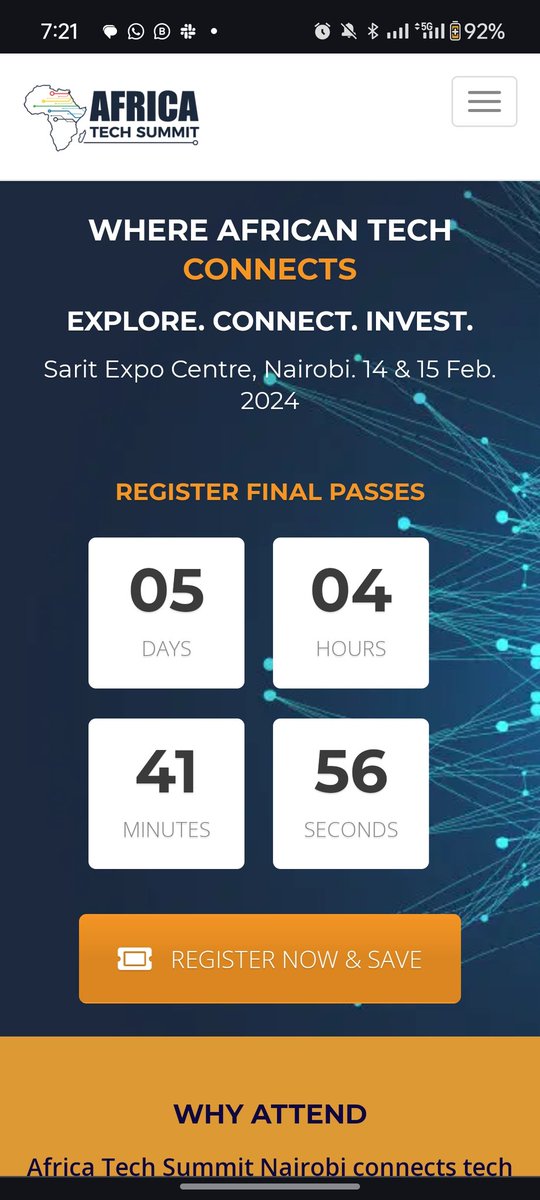 By the way if you can afford it, attend the upcoming Africa Tech Summit. 

If you're above 25 years, you need to start creating mature networks beyond hiking and cycling circles.

Come and meet decision makers in their casual element.

You have the skill, they have the cheque.