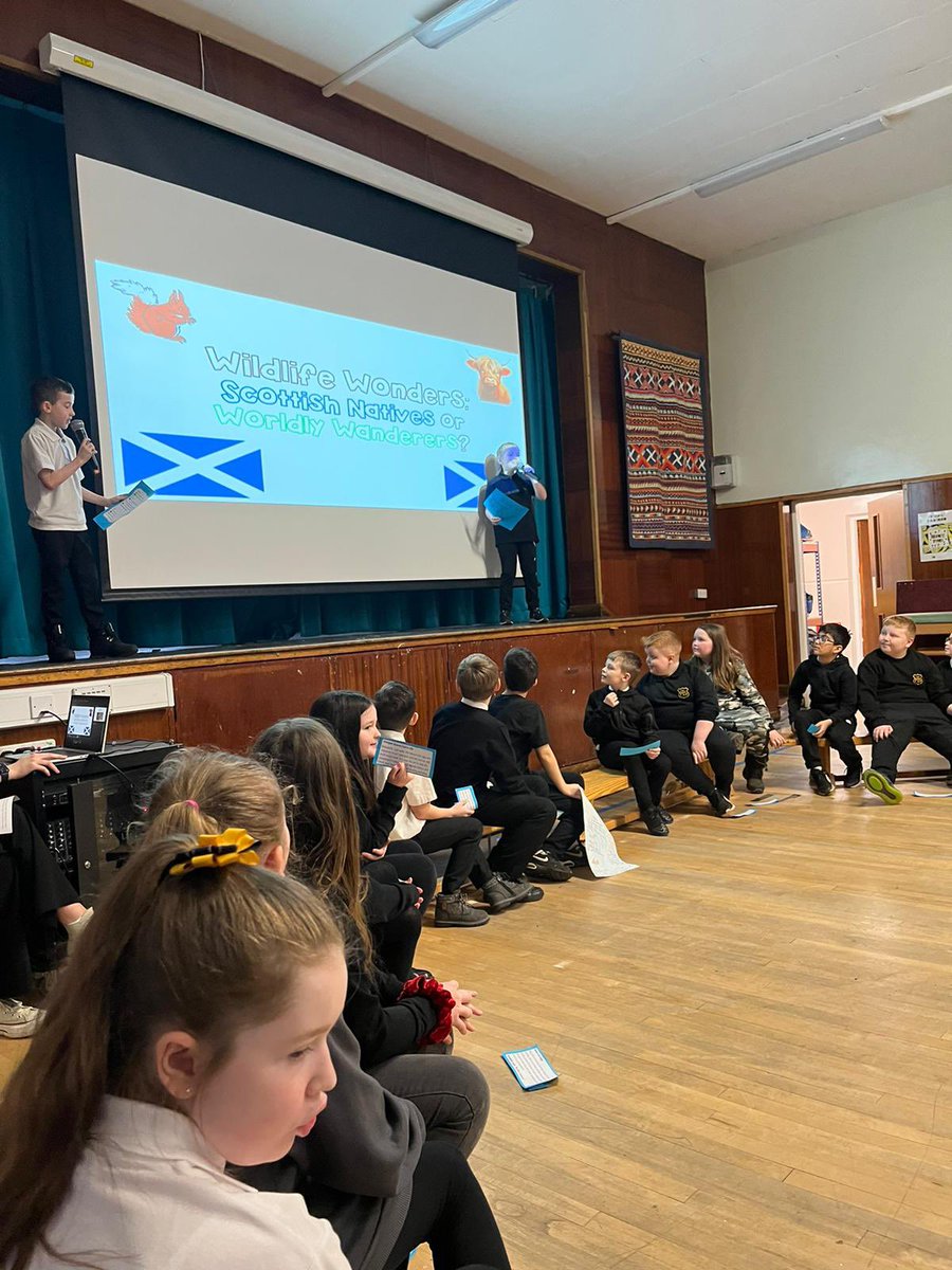 MissORoddick's tweet photo. Thank you to P5 family and friends that joined us on Friday morning for our learning showcase assembly! We were so excited to share our #ClydeintheClassroom updates with you. 🐟 @ThornliePS https://t.co/AKngqo6YJJ