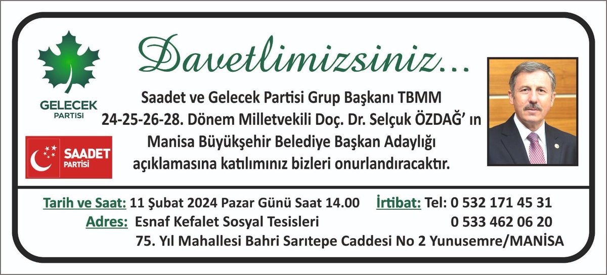 selcukozdag's tweet photo. 11Şubat 2024 Saat 14 de yeni bir yolculuğa çıkıyoruz.Niyet hayr,akibet hayr olsun.Bekliyoruz… https://t.co/Mo8AyOdNnk