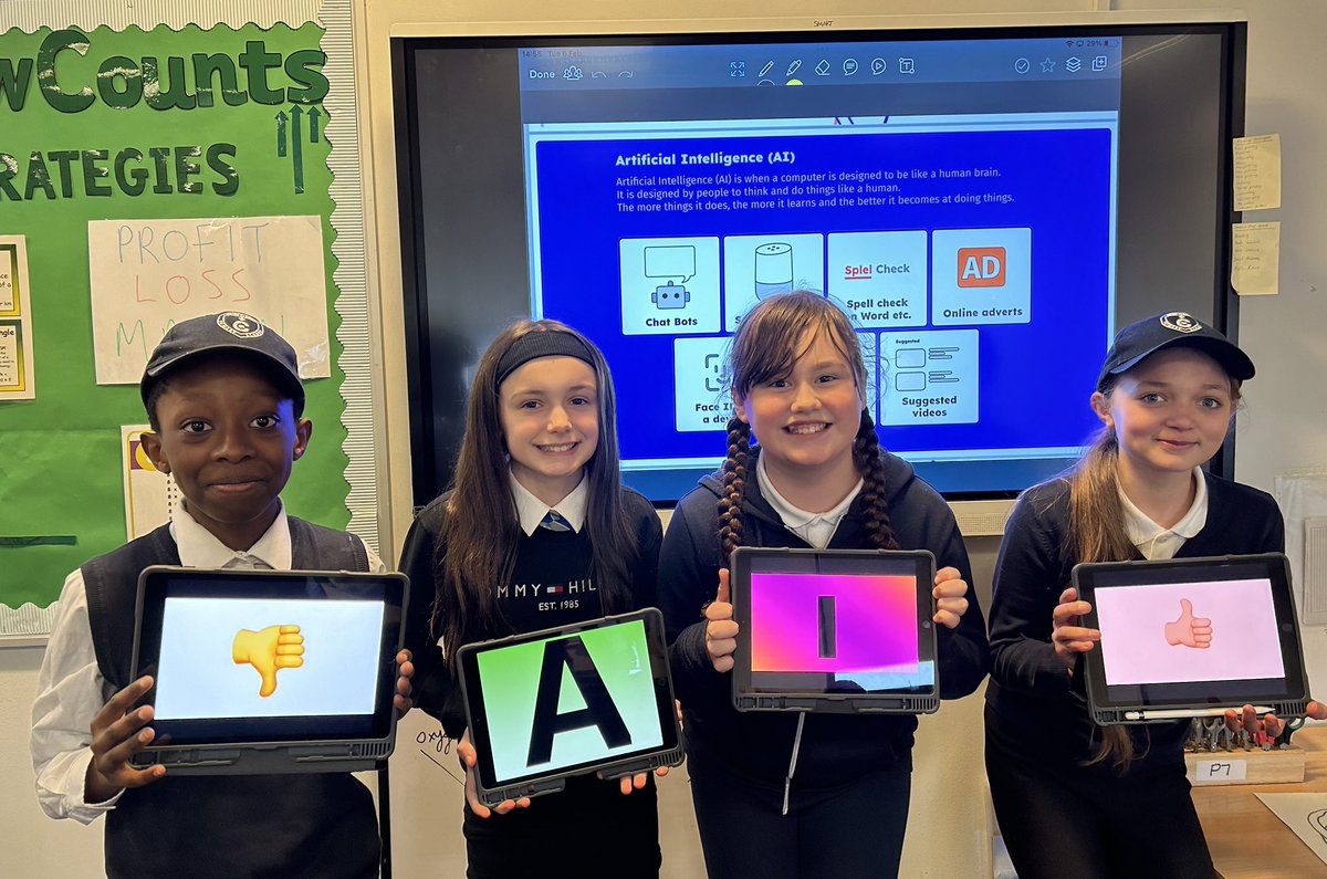 MrLoganPS's tweet photo. @StClaresDrum Primary 7 learning about AI! 🤖 https://t.co/8tmGjyMkjP