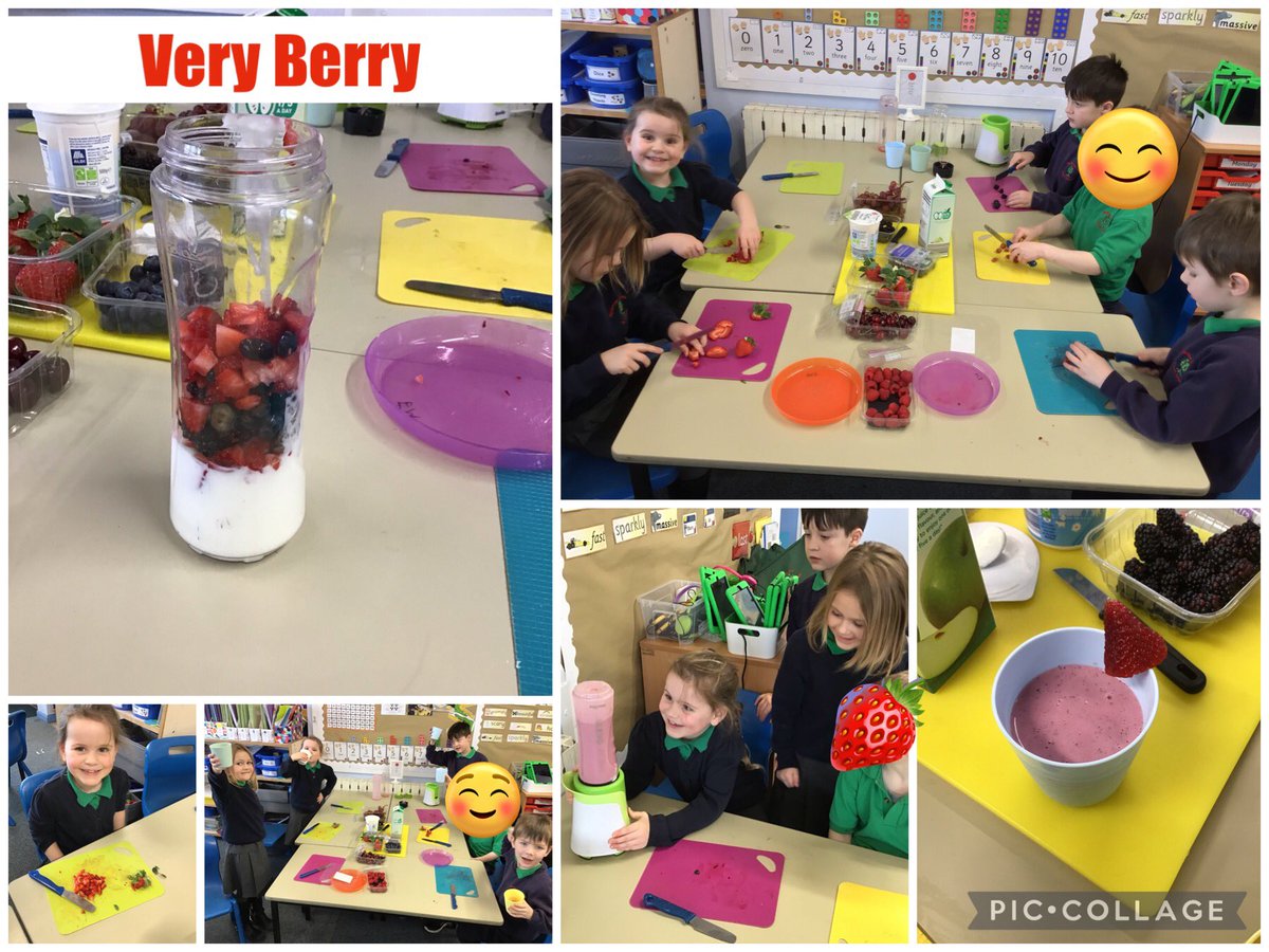 AGFS_Year1's tweet photo. In DT today we followed our designs and made our own fruit smoothies! They were delicious! 😋🍓🍌🍇🍏🫐 https://t.co/WPAjoXMdD9