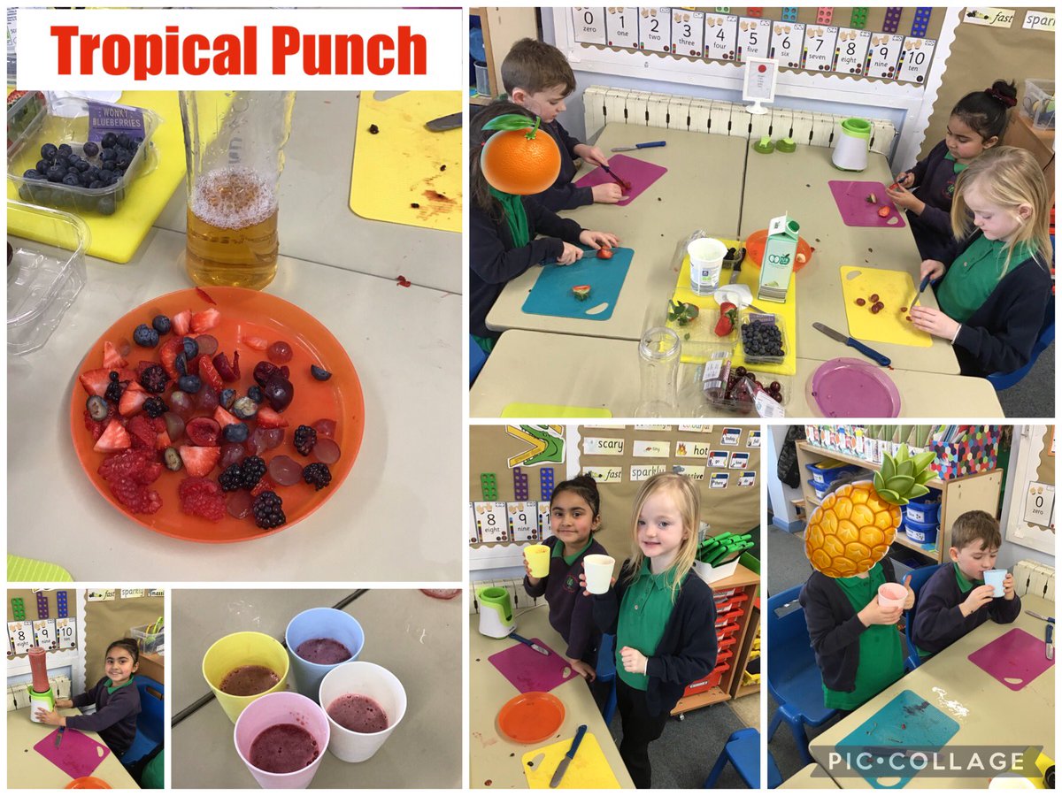 AGFS_Year1's tweet photo. In DT today we followed our designs and made our own fruit smoothies! They were delicious! 😋🍓🍌🍇🍏🫐 https://t.co/WPAjoXMdD9