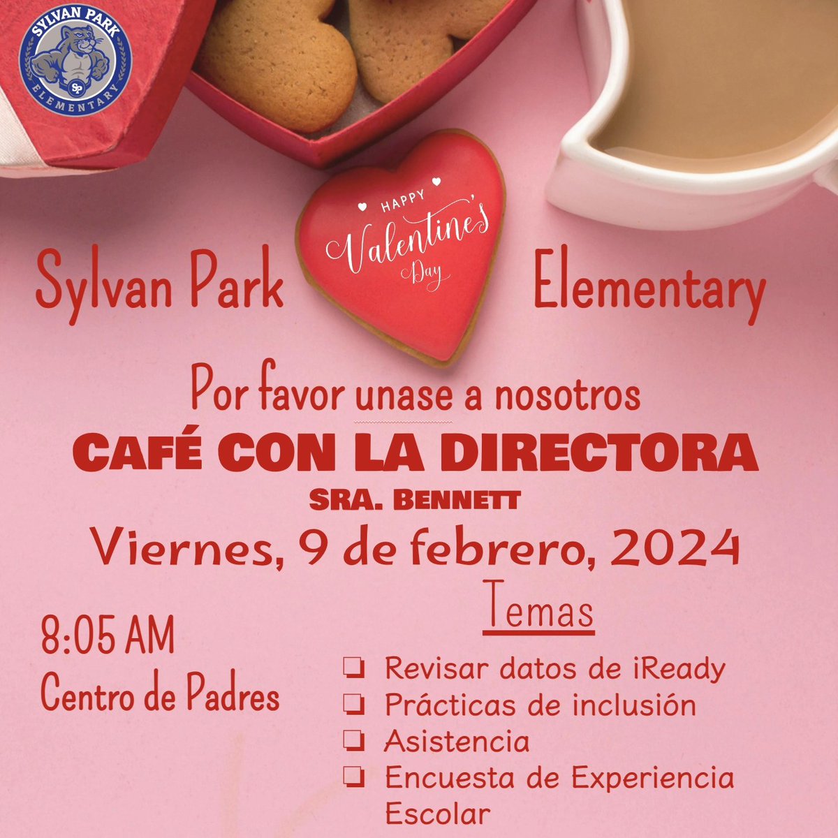 Inviting all Panther Parents! Join us for Coffee with the Principal. We will be reviewing our students' iReady progress, talking about attendance, sharing inclusive practices, & going over the School Experience Survey opening up soon. Don't miss it!☕️ @LASchoolsNorth @LASchools